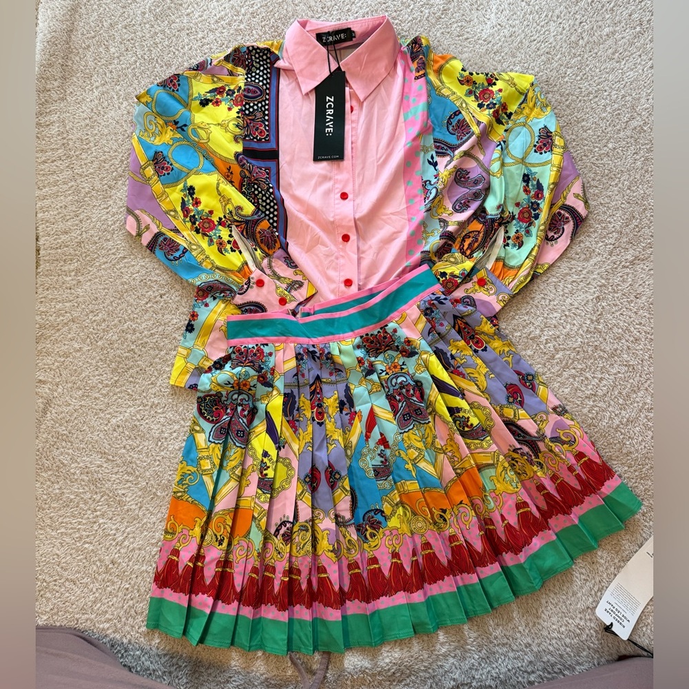 ZCrave blouse and skirt set nwt size medium